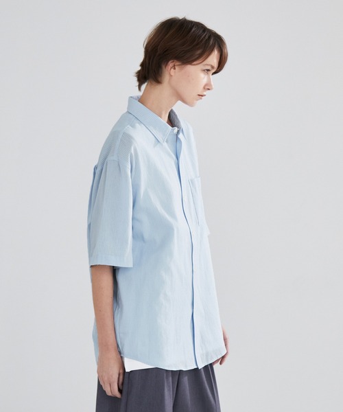 LUENNA】Sheer Stripe Shirt / シアーストライプシャツ（シャツ