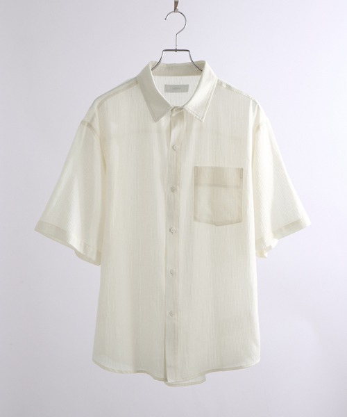 LUENNA(ルエナ)の「【LUENNA】Sheer Stripe Shirt / シアーストライプシャツ(シャツ/ブラウス・メンズ・クリーム/ブルー・L/M/S)」の22枚目の写真