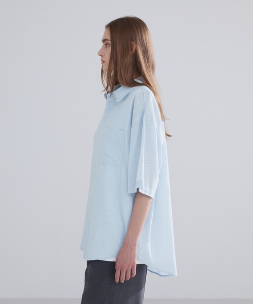 LUENNA(ルエナ)の「【LUENNA】Sheer Stripe Shirt / シアーストライプシャツ(シャツ/ブラウス・メンズ・クリーム/ブルー・L/M/S)」の15枚目の写真