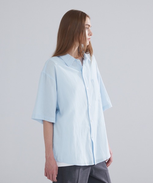 LUENNA(ルエナ)の「【LUENNA】Sheer Stripe Shirt / シアーストライプシャツ(シャツ/ブラウス・メンズ・クリーム/ブルー・L/M/S)」の10枚目の写真