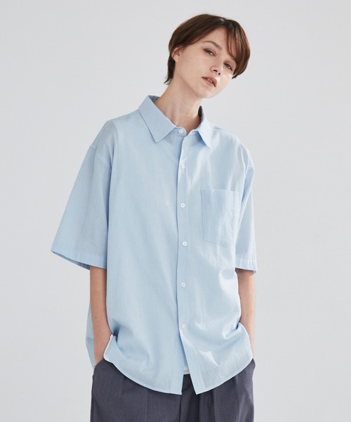 LUENNA(ルエナ)の「【LUENNA】Sheer Stripe Shirt / シアーストライプシャツ(シャツ/ブラウス・メンズ・クリーム/ブルー・L/M/S)」の3枚目の写真