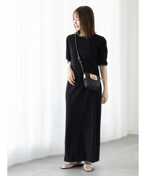 Te chichi TERRASSE（テチチテラス）の「配色リブカットワンピース（ワンピース・レディース・モカ/グレー/ブラック・F）」の4枚目の写真