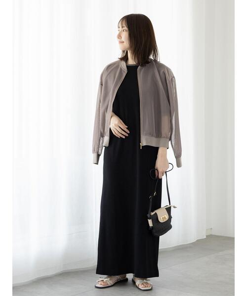 Te chichi TERRASSE（テチチテラス）の「配色リブカットワンピース（ワンピース・レディース・モカ/グレー/ブラック・F）」の5枚目の写真