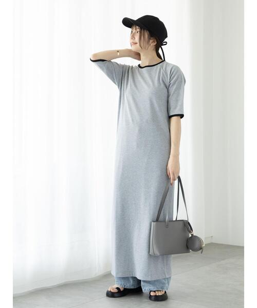 Te chichi TERRASSE（テチチテラス）の「配色リブカットワンピース（ワンピース・レディース・モカ/グレー/ブラック・F）」の7枚目の写真