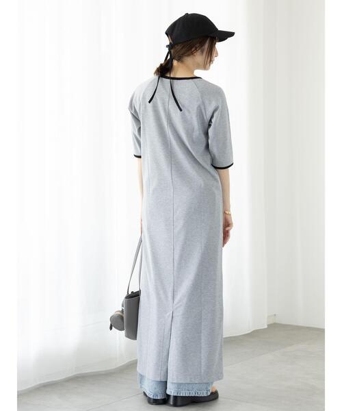 Te chichi TERRASSE（テチチテラス）の「配色リブカットワンピース（ワンピース・レディース・モカ/グレー/ブラック・F）」の8枚目の写真