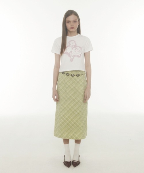 Midnight Move（ミッドナイトムーブ）の「Midnight Move／FL CROP  T（Tシャツ/カットソー・レディース・ブラック/ホワイト・FREE）」の9枚目の写真