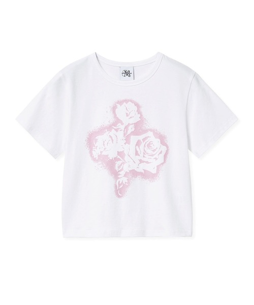 Midnight Move（ミッドナイトムーブ）の「Midnight Move／FL CROP  T（Tシャツ/カットソー・レディース・ブラック/ホワイト・FREE）」の13枚目の写真