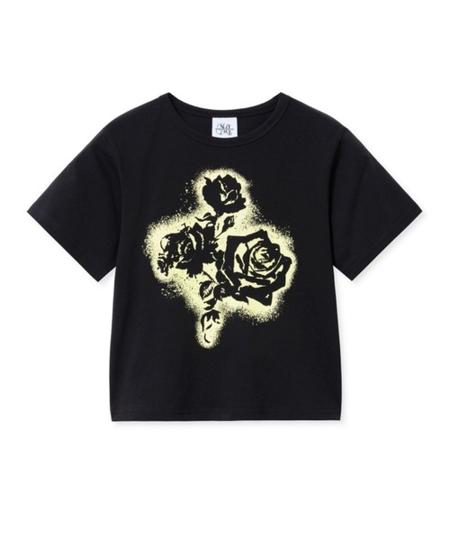 Midnight Move（ミッドナイトムーブ）の「Midnight Move／FL CROP  T（Tシャツ/カットソー・レディース・ブラック/ホワイト・FREE）」の16枚目の写真