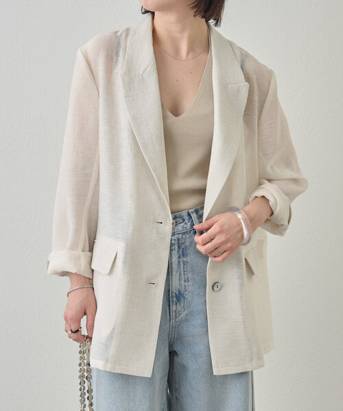 【Omekashi】シアーテーラードジャケット シアーテーラードジャケット（テーラードジャケット）｜Omekashi