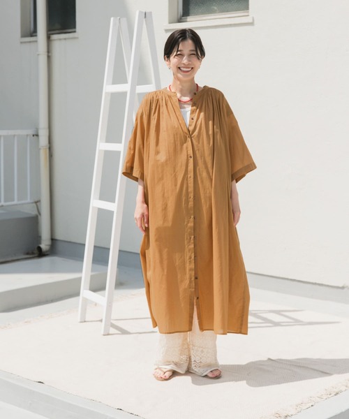 【美品】URBANRESEARCHDOORSコットンボイルハーフスリーブワンピ セール】コットンボイルハーフスリーブワンピース（ワンピース