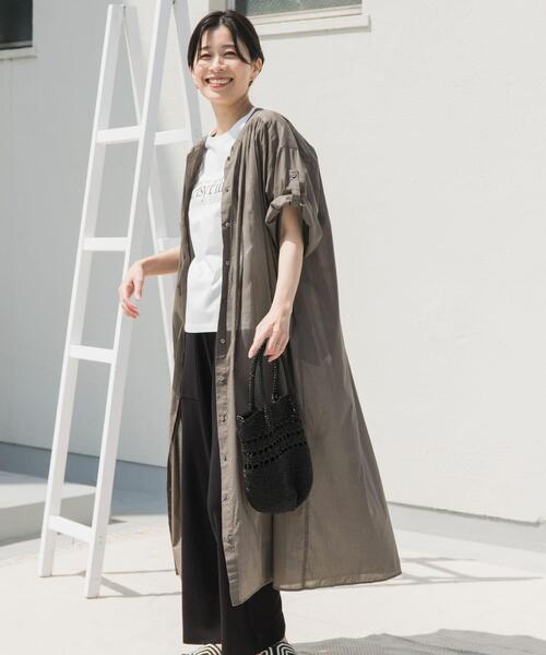 セール】コットンボイルロールアップハーフスリーブワンピース