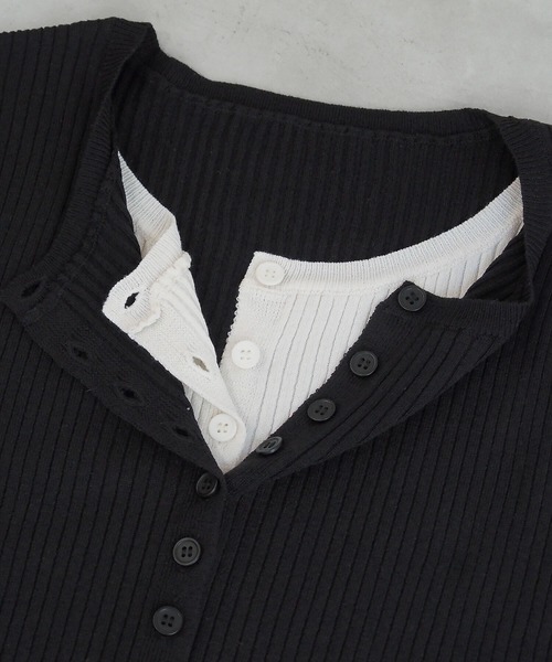 tiptop(ティップトップ)の「配色レイヤードカーディガン(ニット/セーター・レディース・ネイビー/グレー/ブルー/ブラック・FREE)」の18枚目の写真