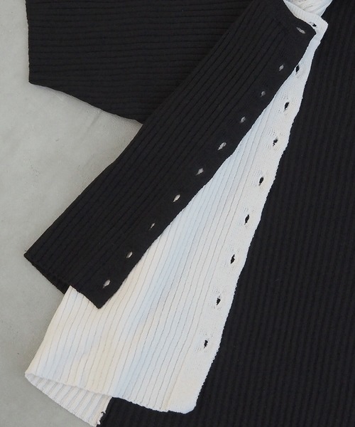 tiptop(ティップトップ)の「配色レイヤードカーディガン(ニット/セーター・レディース・ネイビー/グレー/ブルー/ブラック・FREE)」の20枚目の写真