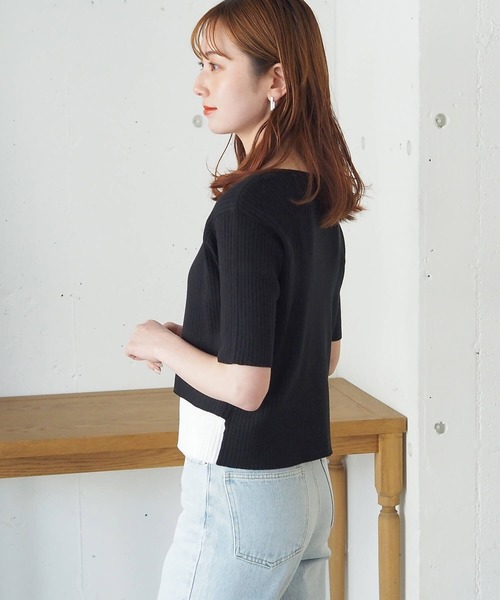 tiptop(ティップトップ)の「配色レイヤードカーディガン(ニット/セーター・レディース・ネイビー/グレー/ブルー/ブラック・FREE)」の9枚目の写真