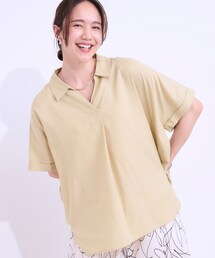 SHOO・LA・RUE | 【S-LL/UV/接触冷感/抗菌防臭】体型を自然にカバー フレンチリネンブレンド襟付ドルマンシャツ(シャツ/ブラウス)