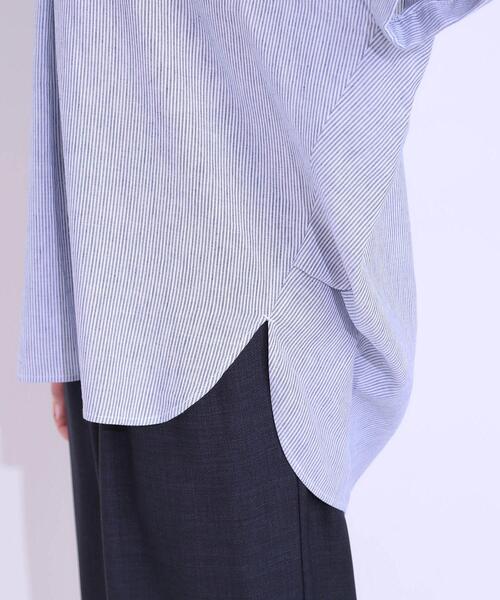 SHOO・LA・RUE(シューラルー)の「【S-LL/UV/ひんやり/抗菌防臭】体型を自然にカバー フレンチリネンブレンド襟付ドルマンシャツ(シャツ/ブラウス・レディース・グレー/イエロー/ブラック/ブラック系2/ブルー系7/ピンク・01/04/02/03)」の22枚目の写真
