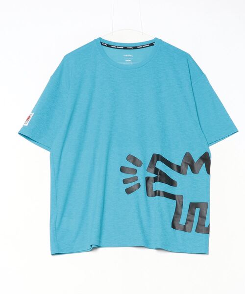 TIGORA（ティゴラ）の「ティゴラ TIGORA ランニング半袖Tシャツ サイドグラフィック(キースへリング)（Tシャツ/カットソー・メンズ・ブルー/イエロー・S/M/L/XL）」の2枚目の写真