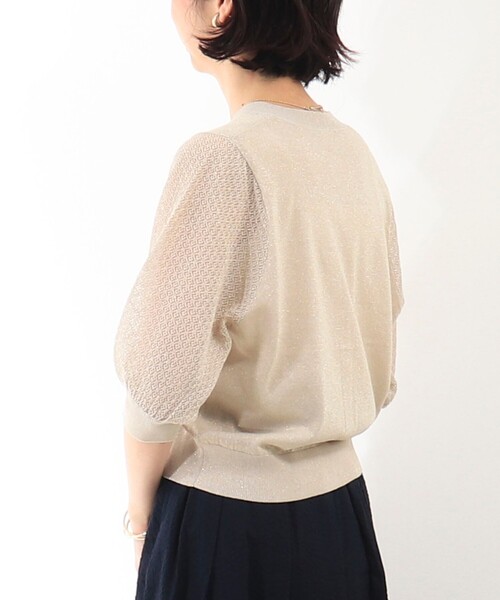 NOLLEY'S LIGHT(ノーリーズライト)の「袖レース柄5分袖カーディガン(ニット/セーター・レディース・ベージュ/ライトグレー/オフホワイト・38)」の17枚目の写真