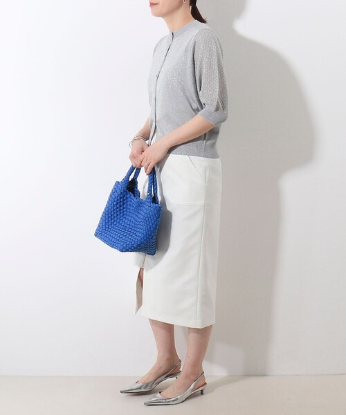 NOLLEY'S LIGHT(ノーリーズライト)の「袖レース柄5分袖カーディガン(ニット/セーター・レディース・ベージュ/ライトグレー/オフホワイト・38)」の22枚目の写真