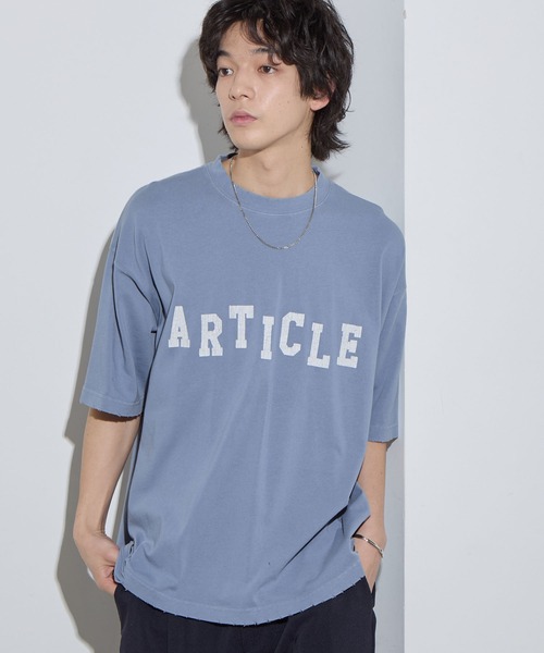 SLICK/スリック】Pigment Dye Damage Printed T-Shirt (ARTICLE