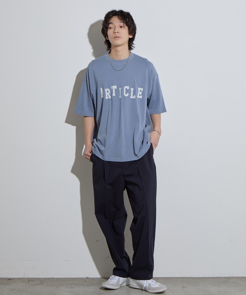 SLICK(スリック)の「【SLICK/スリック】Pigment Dye Damage Printed T-Shirt (ARTICLE) / ピグメントダイダメージプリントTシャツ (ARTICLE)/オーバーサイズ シルエット / ピグメント加工/ ビンテージ(Tシャツ/カットソー・メンズ・グレイッシュベージュ/ブルーグレー/ブラック・1/2/3)」の20枚目の写真