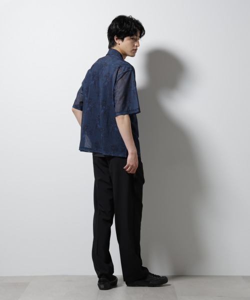 NORMANBROS(ノーマンブロス)の「NORMANBROS別注 メッシュプリントシャツ 半袖(シャツ/ブラウス・メンズ・バーガンディー/ネイビー・L/M)」の9枚目の写真