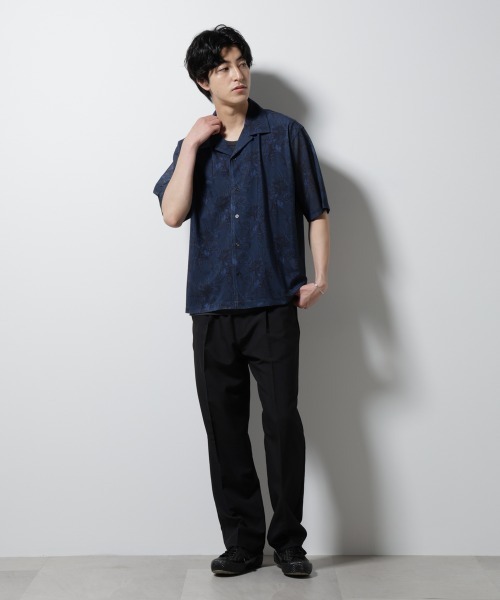 NORMANBROS(ノーマンブロス)の「NORMANBROS別注 メッシュプリントシャツ 半袖(シャツ/ブラウス・メンズ・バーガンディー/ネイビー・L/M)」の6枚目の写真