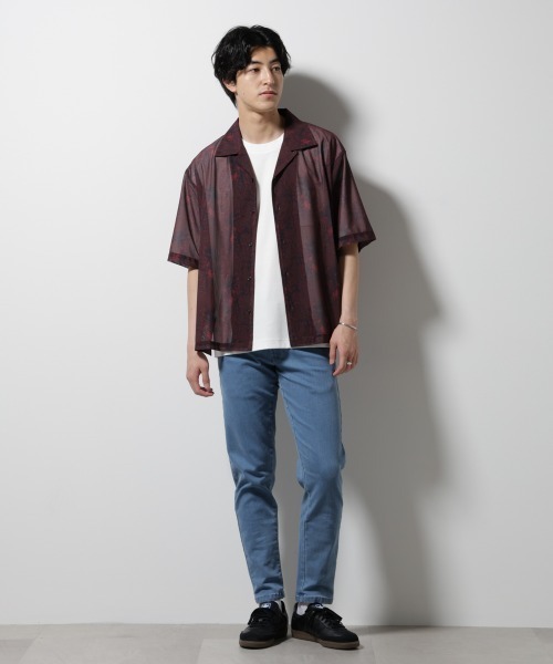 NORMANBROS(ノーマンブロス)の「NORMANBROS別注 メッシュプリントシャツ 半袖(シャツ/ブラウス・メンズ・バーガンディー/ネイビー・L/M)」の13枚目の写真