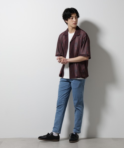 NORMANBROS(ノーマンブロス)の「NORMANBROS別注 メッシュプリントシャツ 半袖(シャツ/ブラウス・メンズ・バーガンディー/ネイビー・L/M)」の14枚目の写真