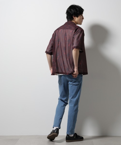 NORMANBROS(ノーマンブロス)の「NORMANBROS別注 メッシュプリントシャツ 半袖(シャツ/ブラウス・メンズ・バーガンディー/ネイビー・L/M)」の16枚目の写真