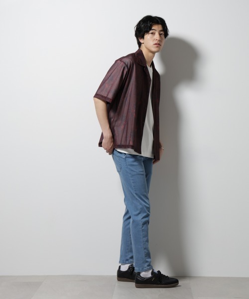 NORMANBROS(ノーマンブロス)の「NORMANBROS別注 メッシュプリントシャツ 半袖(シャツ/ブラウス・メンズ・バーガンディー/ネイビー・L/M)」の15枚目の写真