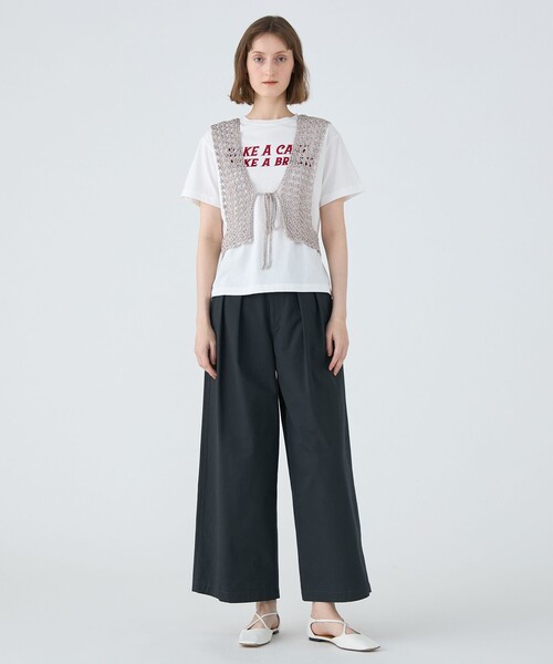 【MACPHEE】メタリッククロシェ フロンタブルベスト item8601280ac28811ef9c220242ac