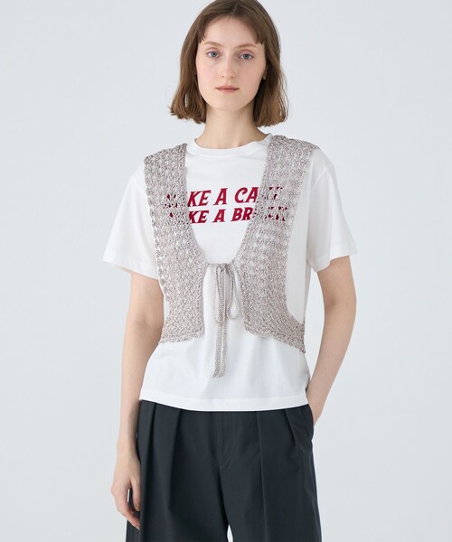 MACPHEE 　アイボリー ベスト　M 新品 楽天市場】MACPHEE(マカフィー) ウィンドミルクロシェ Vネックベスト