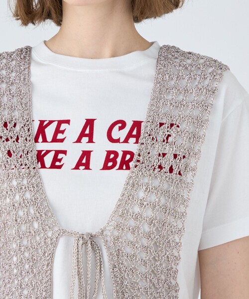 MACPHEE 　アイボリー ベスト　M 新品 マカフィー MACPHEE ツイードニット ベスト （42 ライトベージュ系