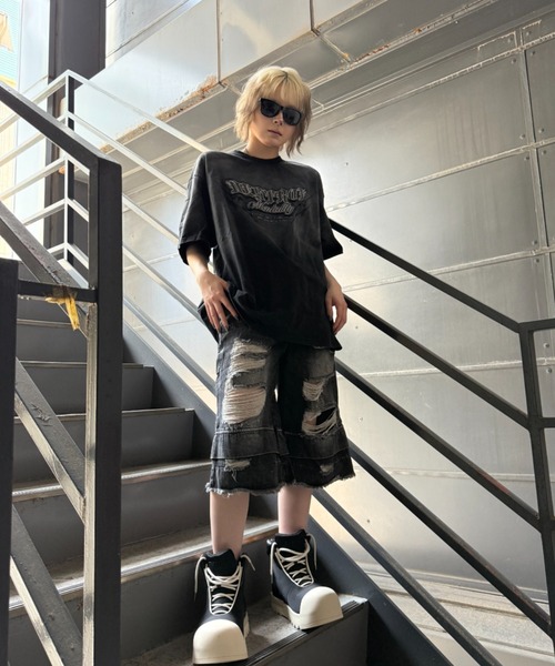 ATMARK(アットマーク)の「《3サイズ展開 / UNISEX 》デニム アソートハーフパンツ ショートパンツ(デニムパンツ・メンズ・ブルー系その他2/ブラック/サックスブルー/ブルー/グリーン/ブラック×ホワイト/ブルー系その他・MEDIUM/LARGE/X-LARGE)」の8枚目の写真
