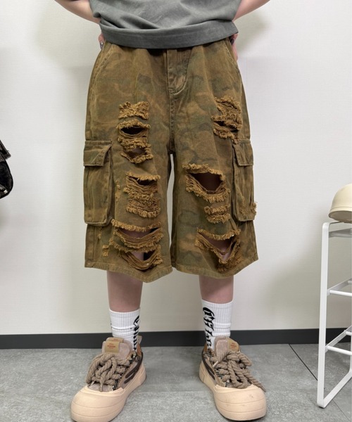 ATMARK(アットマーク)の「《3サイズ展開 / UNISEX 》デニム アソートハーフパンツ ショートパンツ(デニムパンツ・メンズ・ブルー系その他2/ブラック/サックスブルー/ブルー/グリーン/ブラック×ホワイト/ブルー系その他・MEDIUM/LARGE/X-LARGE)」の14枚目の写真