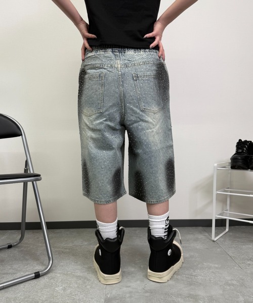 ATMARK(アットマーク)の「《3サイズ展開 / UNISEX 》デニム アソートハーフパンツ ショートパンツ(デニムパンツ・メンズ・ブルー系その他2/ブラック/サックスブルー/ブルー/グリーン/ブラック×ホワイト/ブルー系その他・MEDIUM/LARGE/X-LARGE)」の19枚目の写真