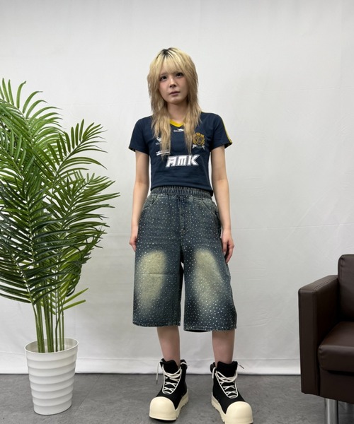 ATMARK(アットマーク)の「《3サイズ展開 / UNISEX 》デニム アソートハーフパンツ ショートパンツ(デニムパンツ・メンズ・ブルー系その他2/ブラック/サックスブルー/ブルー/グリーン/ブラック×ホワイト/ブルー系その他・MEDIUM/LARGE/X-LARGE)」の20枚目の写真