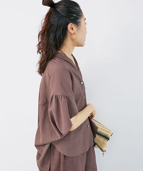 le.coeur blanc（ルクールブラン）の「《お気に入り急上昇！！》ヴィンテージライクフレアスリーブブラウス（シャツ/ブラウス・レディース・オフホワイト/ブラック/ブラウン/カーキオリーブ・38）」の9枚目の写真