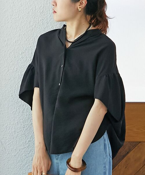 le.coeur blanc（ルクールブラン）の「《お気に入り急上昇！！》ヴィンテージライクフレアスリーブブラウス（シャツ/ブラウス・レディース・オフホワイト/ブラック/ブラウン/カーキオリーブ・38）」の16枚目の写真