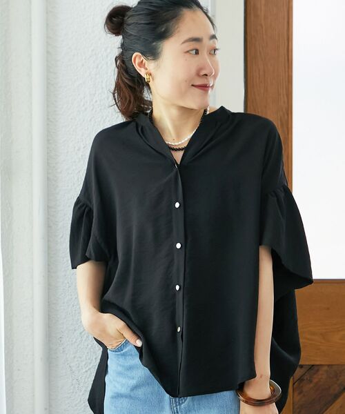 le.coeur blanc（ルクールブラン）の「《お気に入り急上昇！！》ヴィンテージライクフレアスリーブブラウス（シャツ/ブラウス・レディース・オフホワイト/ブラック/ブラウン/カーキオリーブ・38）」の18枚目の写真