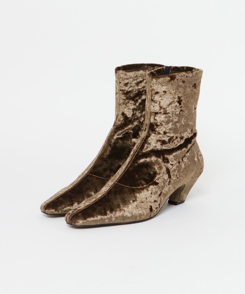 URBAN RESEARCH ROSSO WOMEN（アーバンリサーチ　ロッソ）の「LE VERNIS　Velor stretch boots（ブーツ・レディース・ブラウン・24.5）」の7枚目の写真