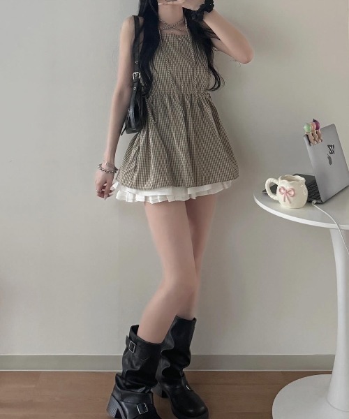 nemne store(ネンネストア)の「キャミソールチュニック(キャミソール・レディース・オフホワイト/ベージュ・SMALL/MEDIUM)」の12枚目の写真