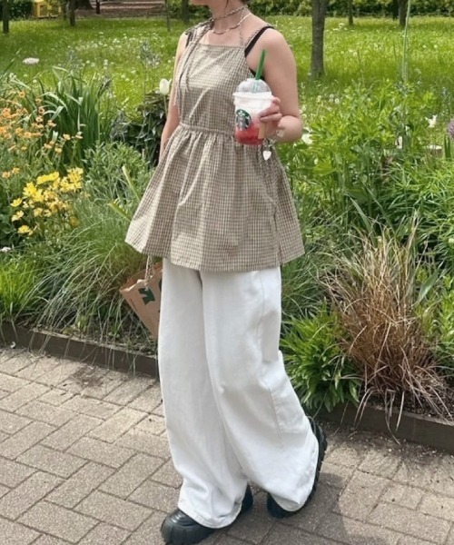 nemne store(ネンネストア)の「キャミソールチュニック(キャミソール・レディース・オフホワイト/ベージュ・SMALL/MEDIUM)」の7枚目の写真