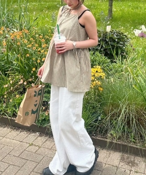 nemne store(ネンネストア)の「キャミソールチュニック(キャミソール・レディース・オフホワイト/ベージュ・SMALL/MEDIUM)」の9枚目の写真