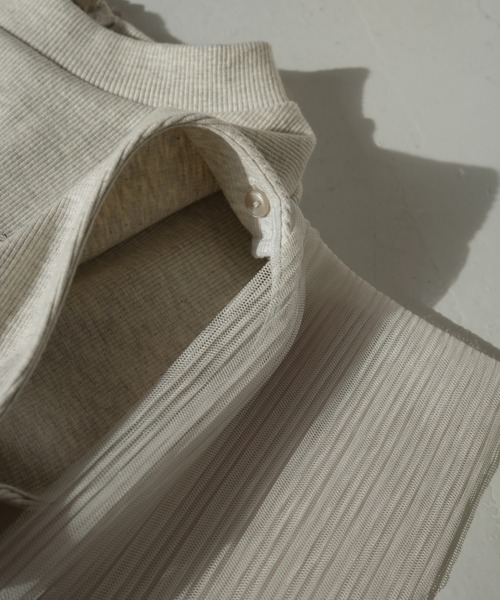 WILLFULLY(ウィルフリー)の「pleats shirring tulle camisole OP(ワンピース・レディース・オートミール/グレー系その他/チャコール/ブラック・FREE)」の7枚目の写真