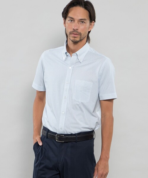 MACKINTOSH LONDON(マッキントッシュ ロンドン)の「【FLEX JERSEY】ジオメトリックジャージー半袖シャツ(シャツ/ブラウス・メンズ・パープル系その他2/ブルー系その他4・S/M/L/XL)」の2枚目の写真