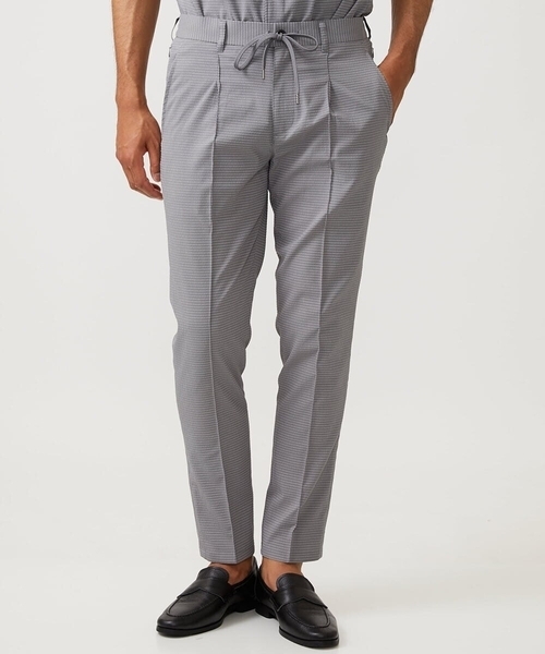 MICHEL KLEIN HOMME (ミッシェルクランオム)の「ワンタックイージーパンツ(スラックス・メンズ・ブラック/ライトグレー/ネイビー・MEDIUM/LARGE/X-LARGE)」の2枚目の写真