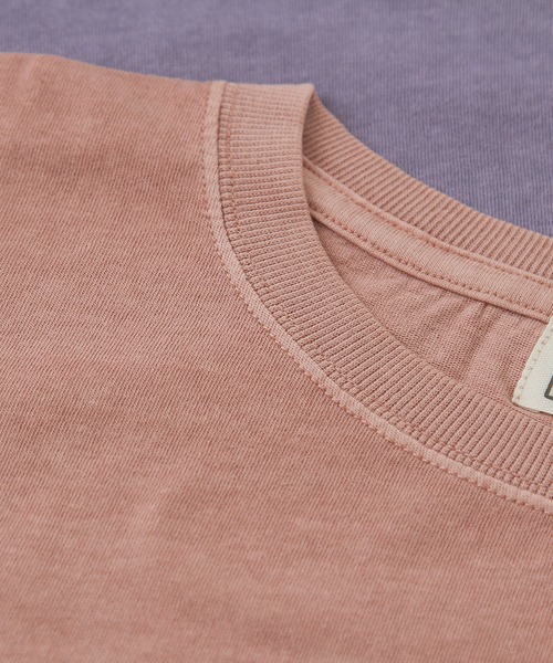 CUBE SUGAR（キューブシュガー）の「26/-OE天竺ピグメント染めノースリーブプルオーバー（Tシャツ/カットソー・レディース・ピンク/スミクロ/パープル/ナチュラル・M）」の8枚目の写真