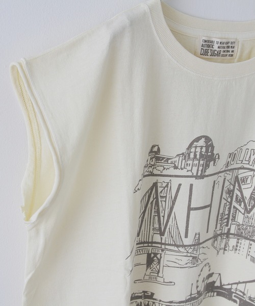 CUBE SUGAR（キューブシュガー）の「26/-OE天竺ピグメント染めノースリーブプルオーバー（Tシャツ/カットソー・レディース・ピンク/スミクロ/パープル/ナチュラル・M）」の11枚目の写真